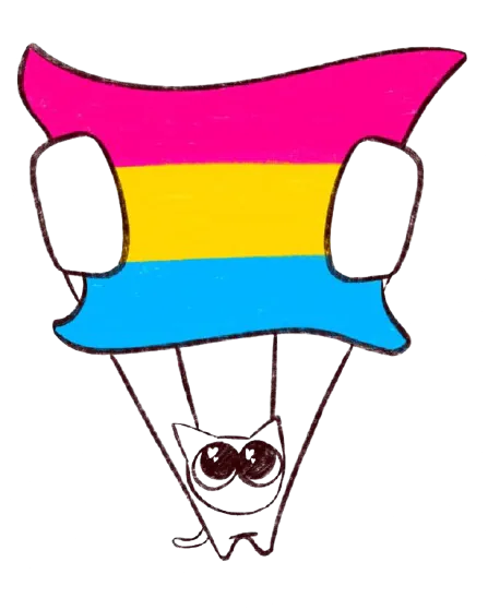 chat bizarre qui tient le drapeau pan