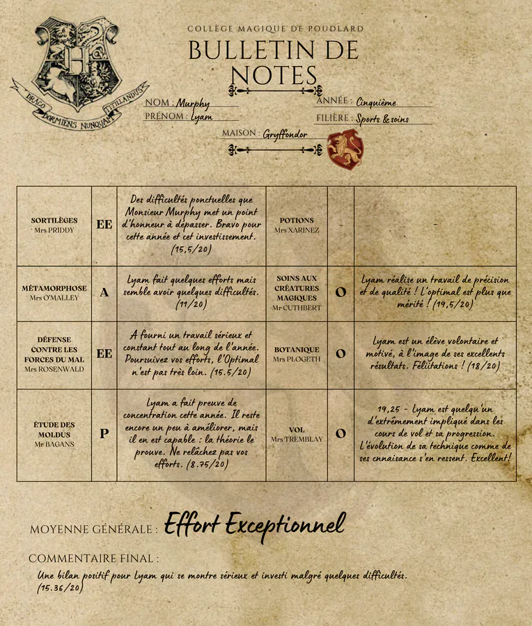 Bulletin de Lyam Murphy