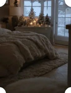 décorations hivernales dans une chambre
