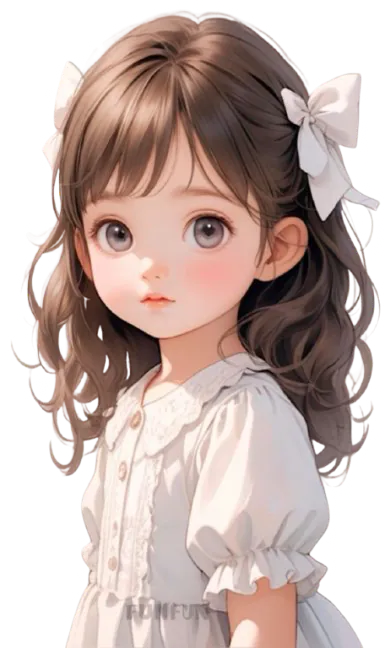 Petite fille brune aux yeux gris