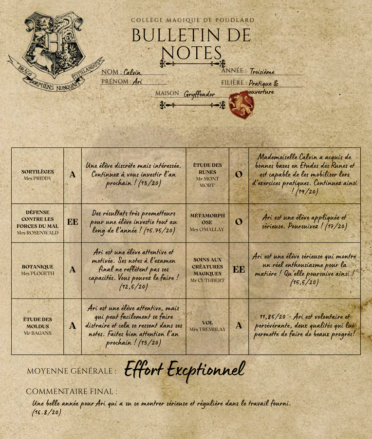 Bulletin d'Ari Calvin