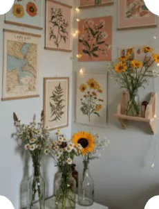 décorations estivales dans une chambre