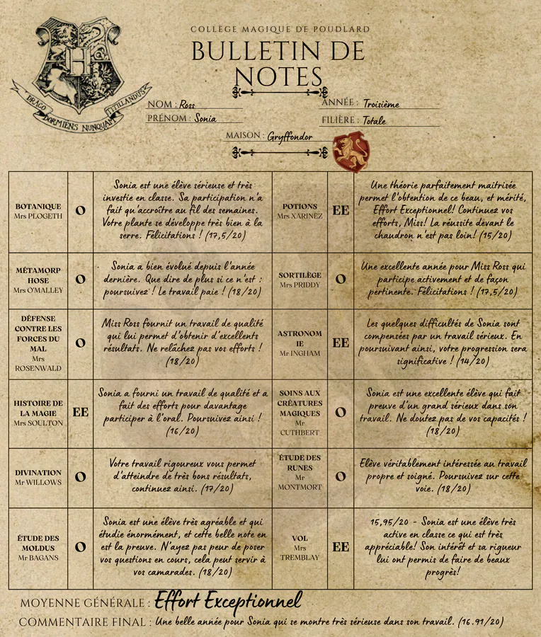 Bulletin de Sonia Ross