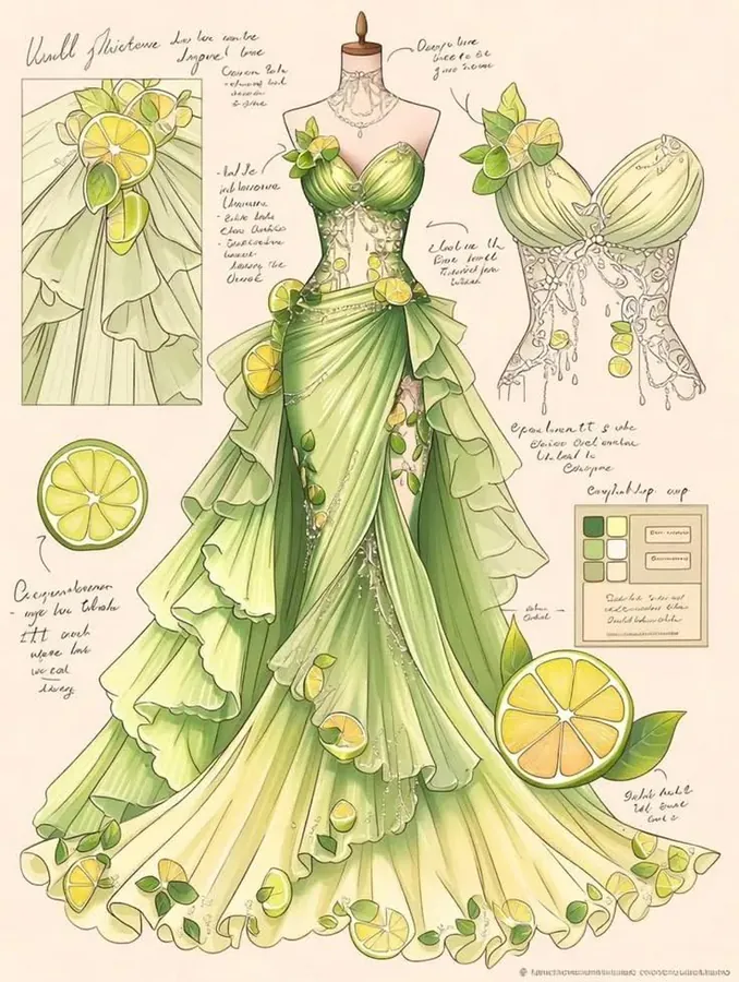 tenue de danse sur le thème du citron vert