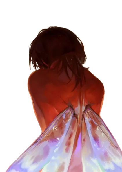une fée de dos