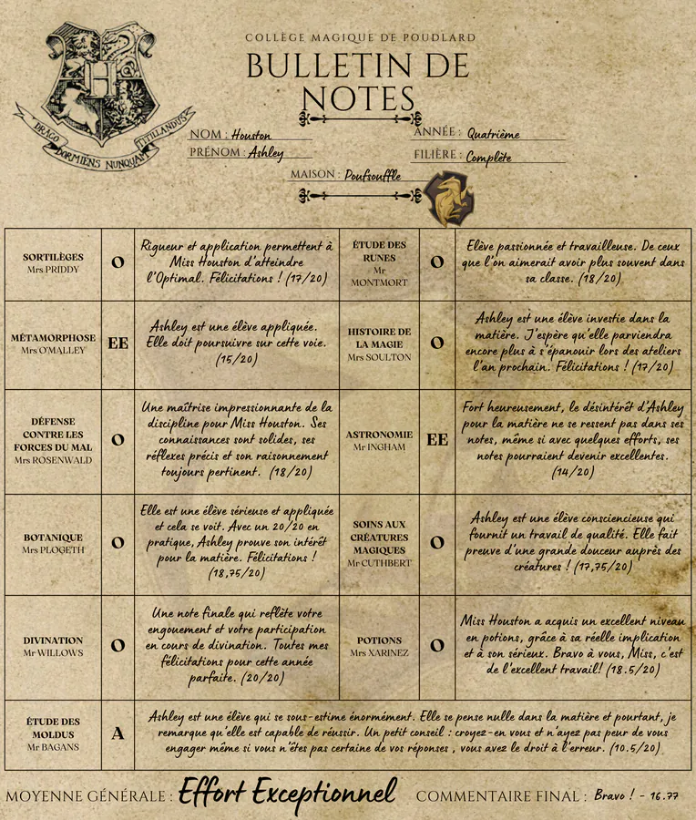 Bulletin d'Ashley Houston