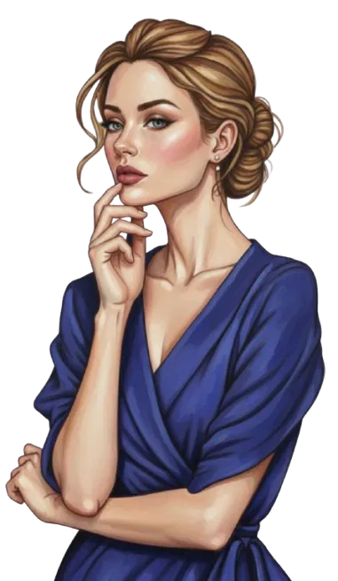 Femme châtain en robe