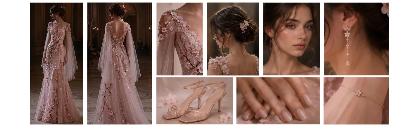 tenue de bal, thème - fleur de cerisier
