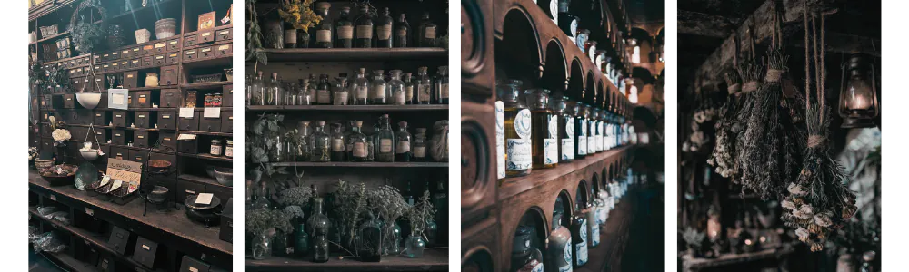 diverses images de fioles et bocaux pour ingrédients/potions