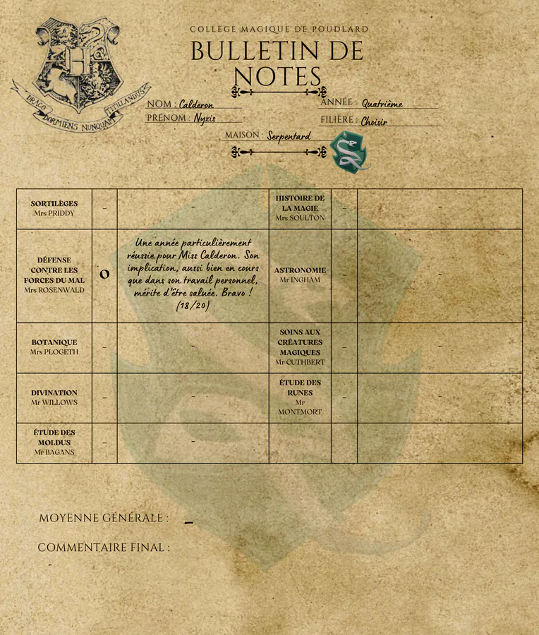 Bulletin de Nyxis Calderon