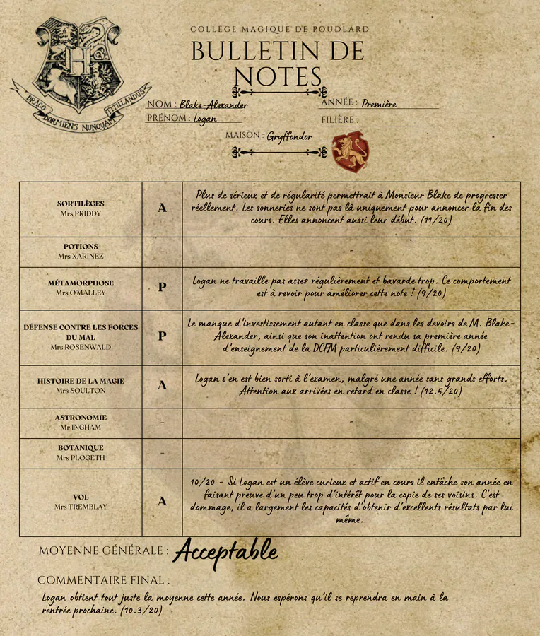 Bulletin de Logan Blake-Alexander