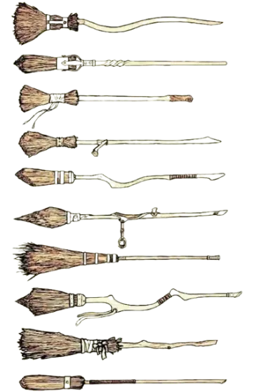 différents balais de plusieurs formes
