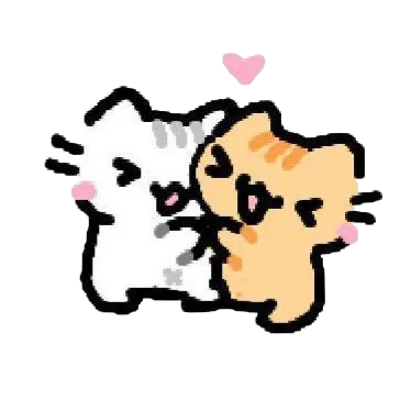 Deux chats qui se font un câlin