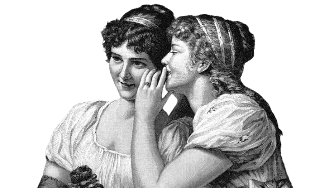 Deux femmes qui font du comérage